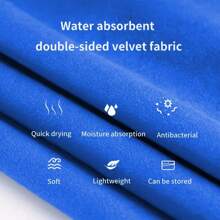 运动毛巾，紧凑型，超柔软超细纤维旅行毛巾 - 超强吸水、轻便、快干，适合运动、海滩、健身房、背包旅行、徒步旅行和瑜伽。海滩必需品 - 彩色 - 查看 4