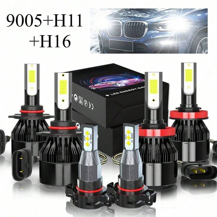 VCSZKXLY Para For Chevrolet Tahoe 2007-2014 6X LED Faros + Kit De Bombillas Antiniebla