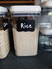 Rollo de 120 piezas/Etiquetas adhesivas de pizarra negra reutilizables y resistentes al agua para etiquetar el almacenaje en la cocina y pizarras de vuelta al colegio