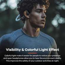 REMAX Reamx Professional Swimming Headphones, IP68 Water Resistant Wireless Earphones, Ear Hook Design, 8H Playtime, Stereo Sound With Mic, 3 In 1 Combine: With 32GB SD Card + Magnetic Cable, Earphones For Workouts & Sports, With Light Effect For Night Sport, Waterproof Earphone
