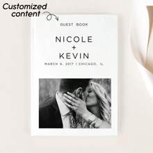Wedding Guest Book, Vertical Wedding Book, Photo Wedding Book, Personalized With Alphabet Name, Hardcover Wedding Guest Book, Wedding Guestbook, Personalized Eucalyptus Wedding Guestbook, Wedding Memory Book, Wedding Scrapbook, Wedding Book, Single-Sided Customized Wedding Book, 36 Pages Wedding Book,Wedding Essentials - White - View 1