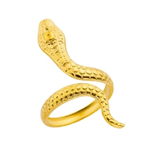 1 st. Gouden Kleur Roestvrijstalen Slangenringen Voor Vrouwen Mannen Open Verstelbare Ring Vintage Gotische Punk Feest Esthetische Sieraden