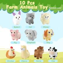 10 件农场动物恐龙玩具计数配对精细动作玩具配对游戏学习套装圣诞节生日复活节礼物