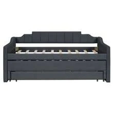 EUROCO Twin Size Upholstery Daybed, Storage Sofa Bed With Drawers And Moveable Twin Trundle Bed For Kids And Adults, No Box Spring Needed, Dark Gray - Grey - View 10