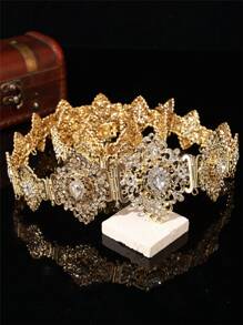 Moroccan-Inspired, Fashionable And Luxurious Women's Golden Belt Featuring A Diamond-Shaped Openwork Design Adorned With Teardrop Crystals. This Adjustable-Length Jewelry Waist Chain Is Perfect For Women To Wear At Weddings, Banquets, And Festive Occasions. - Multicolor - View 11