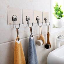 Set de 5 ganchos para pared, autoadhesivos, de estilo de moda, sin costuras, a prueba de agua, de fácil instalación, para colgar cubiertos, para baño, cocina y cuarto de aseo