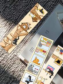 SCXXBSW 4pcs Cat World Warm Cabin Creative Graffiti Magnetic Bookmark Decoration Book Desktop Exquisite Souvenirs - Multicolor - View 1