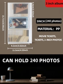 1 pieza Álbum de fotos portátil de 300/240/84 páginas, álbum de gran capacidad todo en uno para fotos instantáneas de 3 pulgadas, serie de tarjetas de famosos, carpeta coleccionista y portafolios de tarjetas de visita, estilo minimalista y práctico para almacenar fotos, tarjetas, sellos, boletos. Útil para la vuelta al colegio y como material escolar
