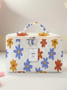 1pc/4pcs Floral Print Makeup Bag Set, Colorful Large Capacity Cosmetic Bag, Portable Toiletry Organizer, Travel Wash Bag, Beach, Swimming Pool, Swimwear And Travel Storage Bag, Makeup Pouch - Multicolor - View 9