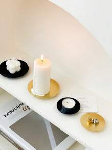 1 pieza/2 piezas/5 piezas Soporte decorativo de hierro dorado/negro para velas, conos de incienso, joyería, bandejas de almacenamiento, decoración de habitaciones, regalos