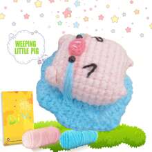 DIY Pig Crochet Set Suitable For Starters Who Are New To Crochet Craft Decor With Step-By-Step Instructions Handmade Crochet Knitting Kit Suitable For Doll Gifts, Stress Relief, Knitting Learning. Crochet Material Kit For DIY Beginner Gift With Complete Material Package