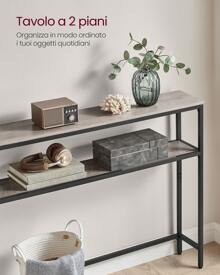VASAGLE Bench Table - Grey - View 3