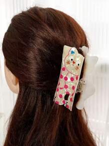 1 件可爱卡通动物发夹，多功能小猫/大号发爪夹，优雅简约多功能设计适合女性日常、派对、工作、旅行、发饰
