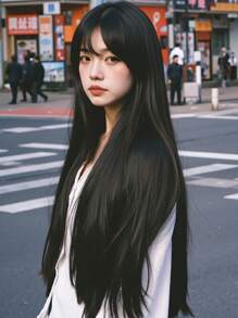 real me. 一体式直发夹式真人发接发 100% 真人发 5 发夹 S1B# 黑色 女士 - S1B - 查看 1