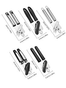 1 pieza Abrelatas multifunción, adecuado para personas mayores y con poca fuerza en las manos, abrelatas manual para uso doméstico, de cocina y restaurante, herramienta de cocina práctica - Negro - Ver 2