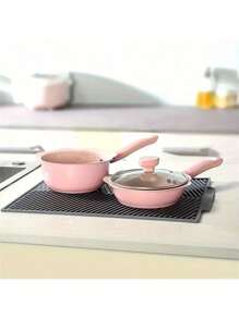 1 件硅胶碗碟架垫、可折叠排水垫、大排水垫、耐热锅架、可用洗碗机清洗的 3 脚垫、厨房配件 - 灰色 - 查看 5