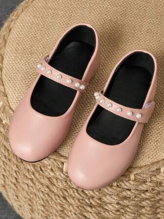 1 par de zapatos de vestir suave con punta redonda para niñas, zapatos de princesa con diseño lindo, aptos para la escuela, recitales y ceremonias
