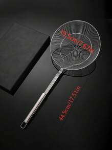 1pc Stainless Steel Round Handle Strainer, 304 Stainless Steel Wire Skimmer Ladle For Hot Pot, Frying & Serving Fried Food, Dumplings, Noodles,Kitchen,Summer Beach Party,Food,Camping,Organizer,Room Decor,Kitchen Items.