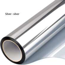 1 卷银色窗户隐私膜单向日间镜面色调处理紫外线热控制乙烯基贴纸防晒玻璃纸门覆盖反光膜