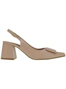 Women's Slingback Pumps Comfortable Dress Shoes With Buckle 18103 - Nude - View 3