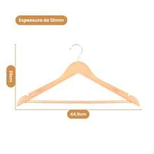 KONTUZ Kit 30 Ivory Wooden Clothes Hanger For Pants Chrome Hook - Màu nâu  Mocha - Xem 3