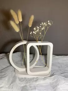 1 件独特拱形矩形圆形水培石膏空心花瓶硅胶模具 - DIY 水培花瓶树脂模具，适用于不对称植物花瓶、家居装饰和创意园艺项目 - 可重复使用且易于使用的硅胶模具，适用于各种植物形状和大小 - 白色 - 查看 10