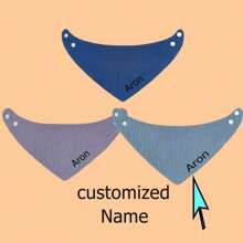 3 Pcs Baby Drool Bib, Customized Letter Embroidery, Solid Color Soft Absorbent Drool Bibs For Boys & Girls - Multicolor - View 2