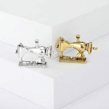 Vintage European & American Style Mini Enamel Sewing Machine Brooch, Versatile Clothing Accessory Lapel Pin For Men And Women