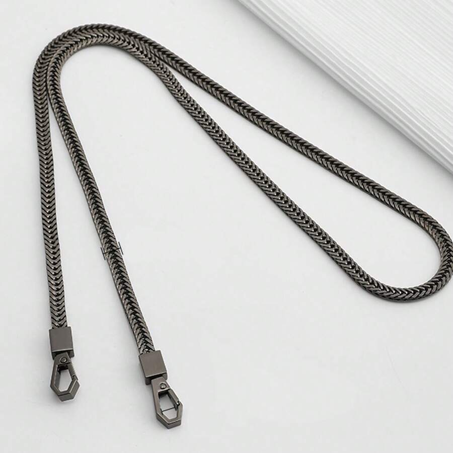 Unisex Stylish Replace The Shoulder Strap Of The Fox Tail Chain DIY Men's Keychain Wallet Chain Women's Bag Chain Bag Chain Diagonal Cross Bag With Golden Shoulder Strap Travel Accessories. Lanyard - Black - View 1