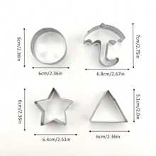 6pcs/Set Stainless Steel Cookie Cutter Set, Star, Umbrella, Triangle And Round Shaped Cookie Molds For Baking Cookies And Clay Crafting