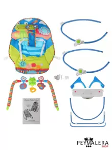 Baby Vibrating Rocking Chair Musical With Games Swing Entertainment Relaxing Fun - Blue - View 3
