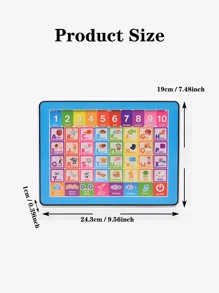 قطعة واحدة لعبة تعليمية مبكرة، لوحة لمس ذكية للأطفال، خيارات لونين، جهاز تعليم متعدد الوظائف بشكل آي باد إنجليزي، لعبة هدية لحفلة عيد الميلاد