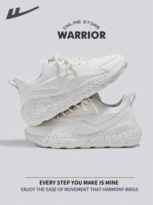 Warrior Fashionable Retro Men's Sports Shoes Spring And SummerLightweightComfortableBreathableRunning ShoesModest Style Casual Yet SleeksneakersApplicable Throughout The Yearwear-ResistingAll-Day WearTraining Sneakers Soft Sole Little White Shoes - White - View 4