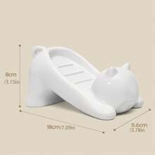 1 pieza Soporte para jabón en forma de gato, 1 pieza Jabonera de plástico en forma de gato, Escurridor ovalado para encimera para decoración del baño, Estante multiusos de almacenamiento de jabón, Regalo ideal para almacenamiento de jabón