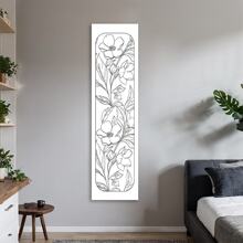 Tapiz vertical floral romántico para dormitorio, diseño de flores sencillo, tapices largos, arte de línea de estilo minimalista, tapiz de alta calidad para decoración de pared en sala de estar, dormitorio, oficina, regalo único para amigos
