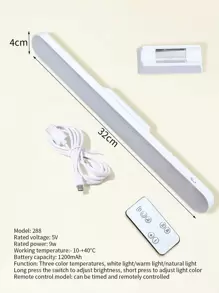 1pc Led Vanity Light For Makeup Mirror, Wall Lamp, Bathroom, Usb Chargeable, Multifunctional Desk Reading Lamp, Bedroom, Dormitory, Eye Protection - White - View 11