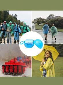 10/6/3/1pc Portable Raincoat Ball, Disposable Thickened Raincoat With Ball-Shaped Storage Box, Suitable For Hiking & Camping; Can Hang On Backpack; Random Color Camping Stuff(10/6/4/3/2/1pc) - Multicolor - View 5