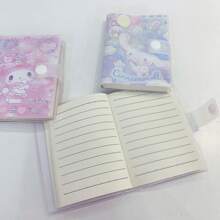 Sanrio 1 szt. Sanrio Plastikowy zestaw bardzo atrakcyjnych notatek papierniczych, pozioma linia do klasy, strona wewnętrzna, notatnik, mini kieszonkowy notes, losowy styl