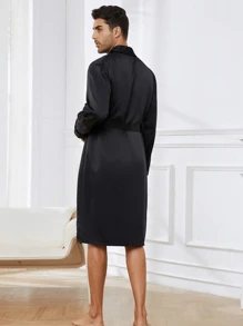Plus Size Men Long Sleeve Robe