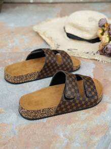 Women's Slippers With Hook-And-Loop Design, Fashion & Versatile, Anti-Slip & Breathable Slide Sandals, Adjustable Fit & Comfort, Practical For Travel, Beach, Indoor & Outdoor Wear