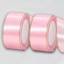 Paquete de 2 piezas de cinta dorada de 4 cm de ancho y 21 m de largo, para manualidades en ramos de rosas, decoración de tartas y cajas de regalo, decoración de bodas, cinta de satén