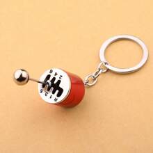 Accesorio de coche Llavero colgante con forma de palanca de cambios de metal, llavero creativo con forma de engranaje, pequeño regalo con llavero de palanca de cambios