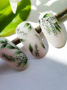 2 STUKS Glamoureuze Witte Lelie Van De Vallei Nagelstickers 5D Reliëf Ontwerpen Zelfklevende Nagelkunst Decals Realistische Bloemblaadjes Stickers Voor Lente Zomer Nagels