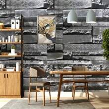 1 Rollo de papel pintado autoadhesivo con efecto de piedra y ladrillo, papel pintado de vinilo PVC desprendible para decoración del fondo de pared de la sala de estar del hogar