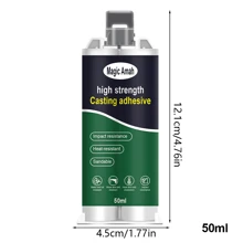 1pc Casting Epoxy Adhesive For Metal Repair, Castable Alloy For Cast Iron, Cast Aluminum, Copper, Industrial Equipment Maintenance, Mechanical Parts Repair, Auto Castings Restoration, Mold Repair, Artwork Restoration, High Strength, Heat Resistant, Wear Resistant, Waterproof, Rust Proof, Fast Curing
