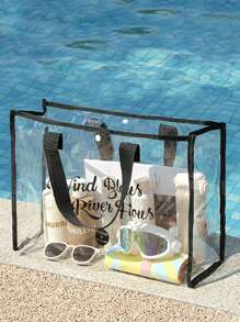 1pc Children Transparent PVC Waterproof Outdoor Swim/Beach Bag, Multi-Function Travel Toiletry Pouch, Large Capacity, Suitable For Pool, Seaside, Vacation - one-size - View 13