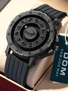 DOM 1款男士手表，十二星座磁吸式无框真皮表带防水休闲腕表，时尚百搭，适合作为圣诞礼物送给家人和朋友 - 款式 - 查看 10