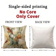 1PC,Botanical - Bohemian Style. Decorative Pillow With Nature - Inspired Leaf And Flower Patterns. All - Year - Round Applicable. (Pillow Inserts Not Included)