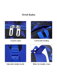 3pcs/Set Football Galaxy Printed Backpack, Large Capacity, Lightweight Casual Rucksack, Travel & School Bag - A - View 5