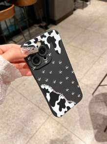 牛纹星星图案时尚手机壳适用于 iPhone 16 Pro Max、14、13、12、11 Pro Max、XS Max、X、XR、8、7、6S、Plus、Mini 和 Galaxy A13 4G、S21 FE 5G、A15、A21S、A34、A12、A50、S21、A71，防震手机壳，可用作生日礼物、女朋友、男朋友或自用 - 彩色 - 查看 4